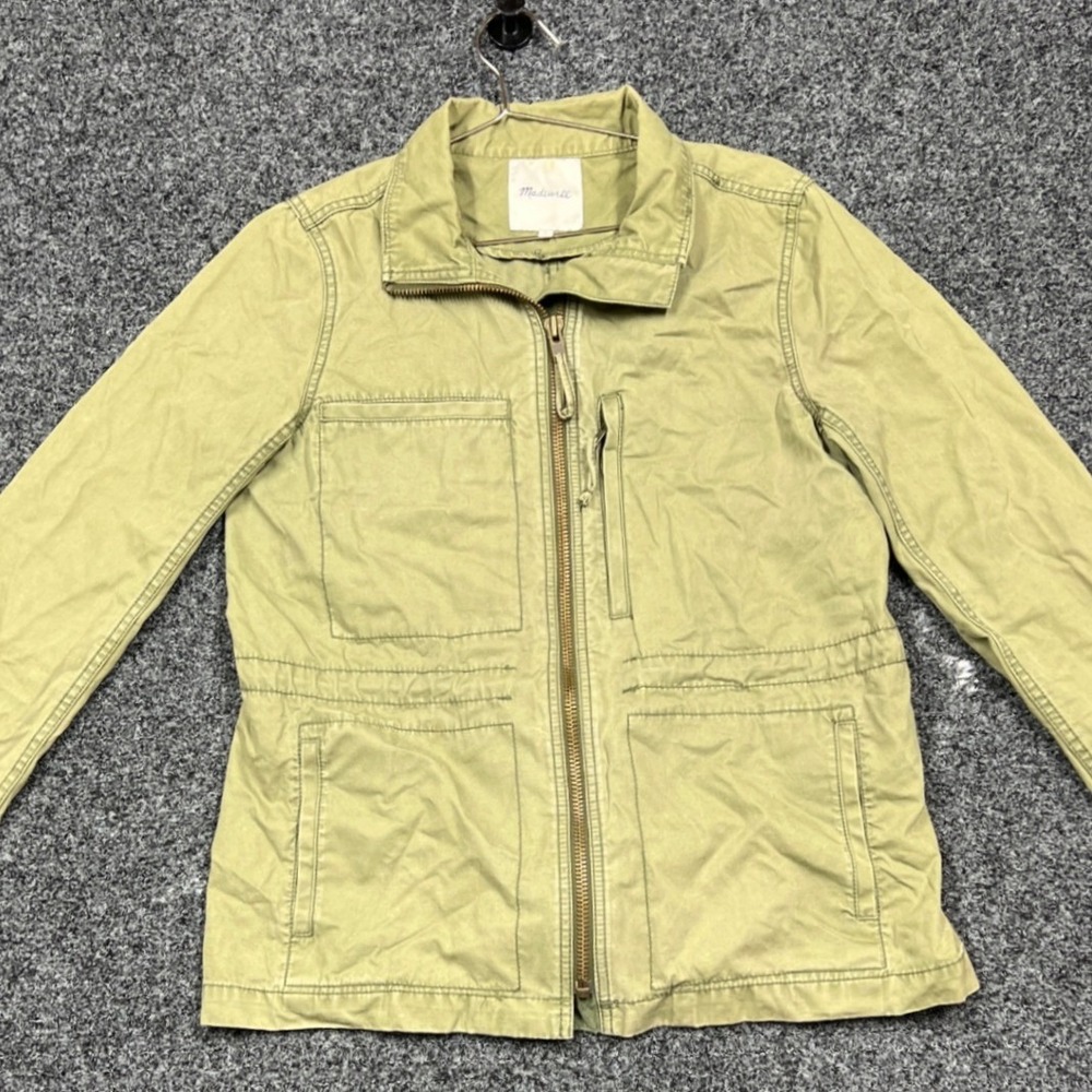 Madewell Jacket Womens L Green Fleet Military Utility C3394 Cotton Full Zip Coat
